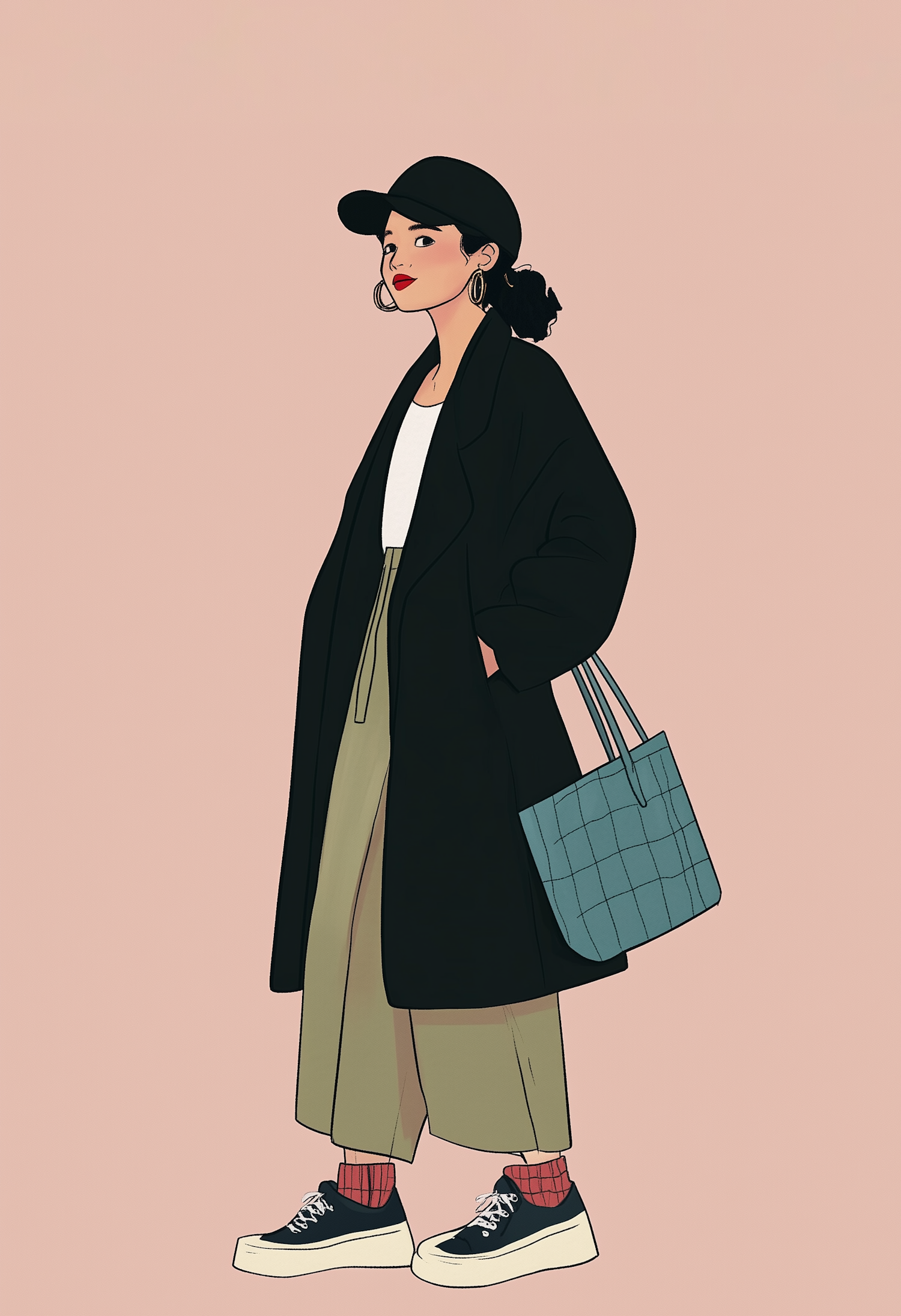 Stylish Woman in Minimalist Illustration