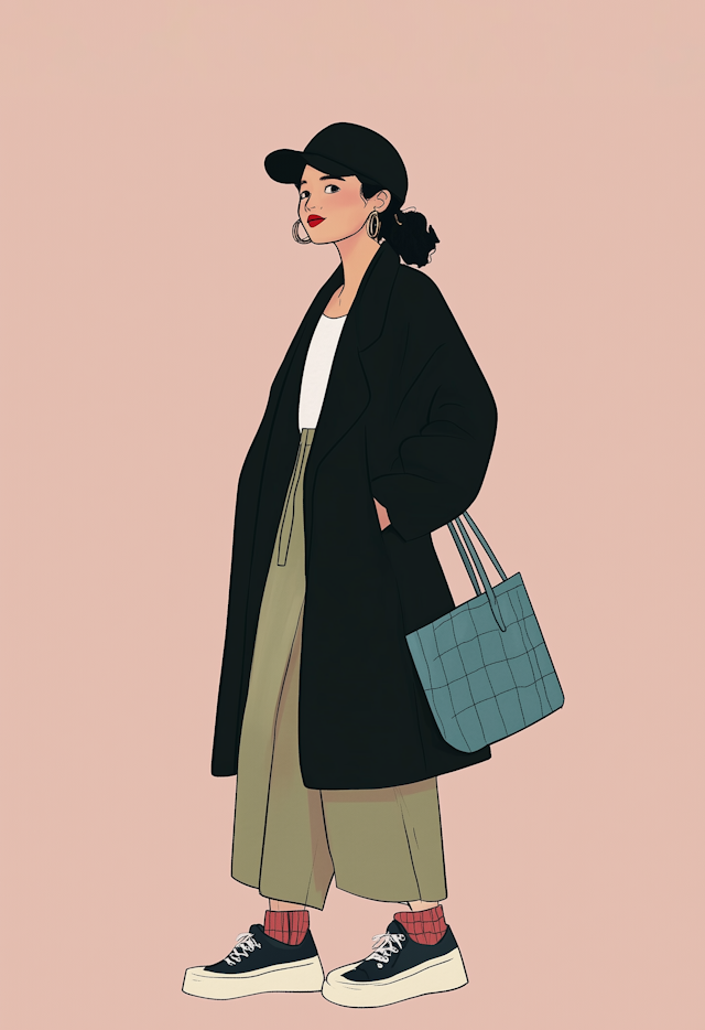 Stylish Woman in Minimalist Illustration