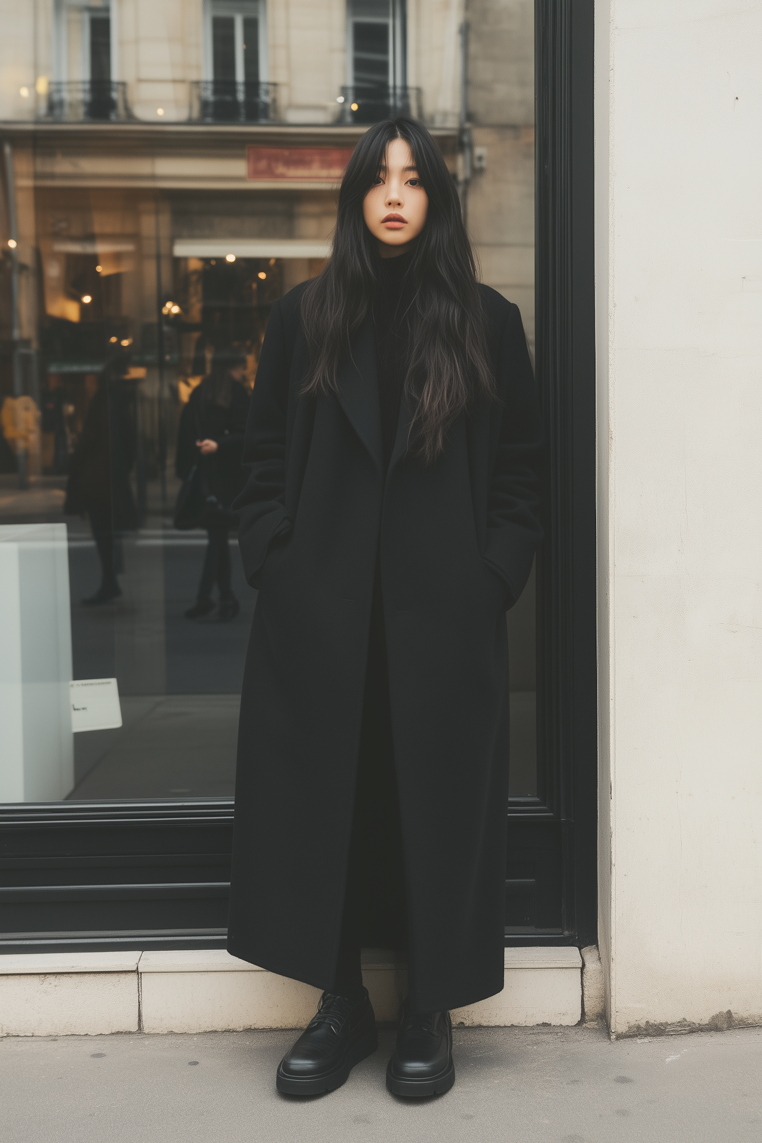 Young Woman in Urban Reflection