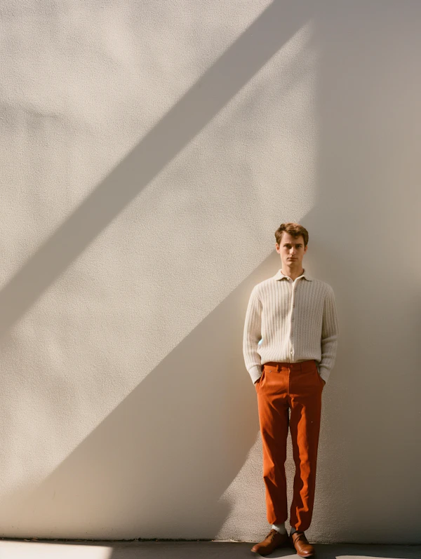 Stylish Young Man Against Textured Wall