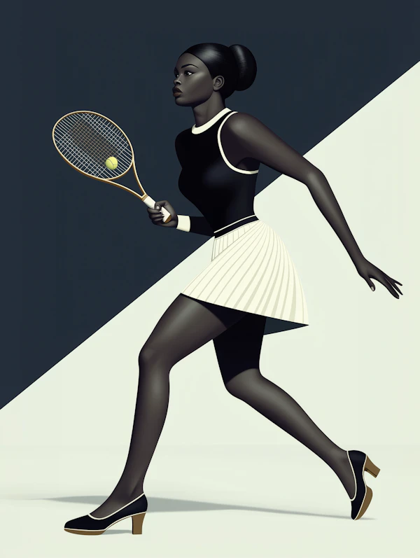 Stylized Tennis Player