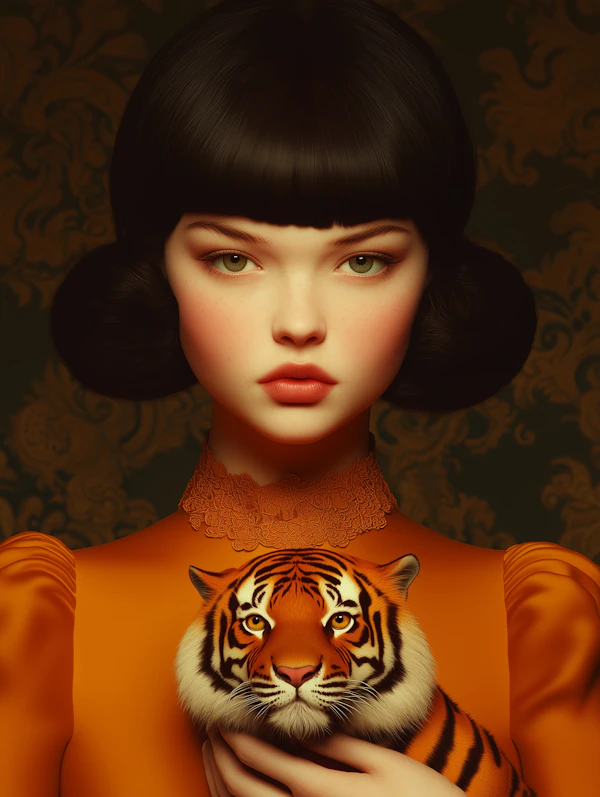 Woman with Tiger Cub