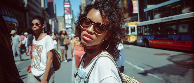 Fashion-Forward Woman on City Street