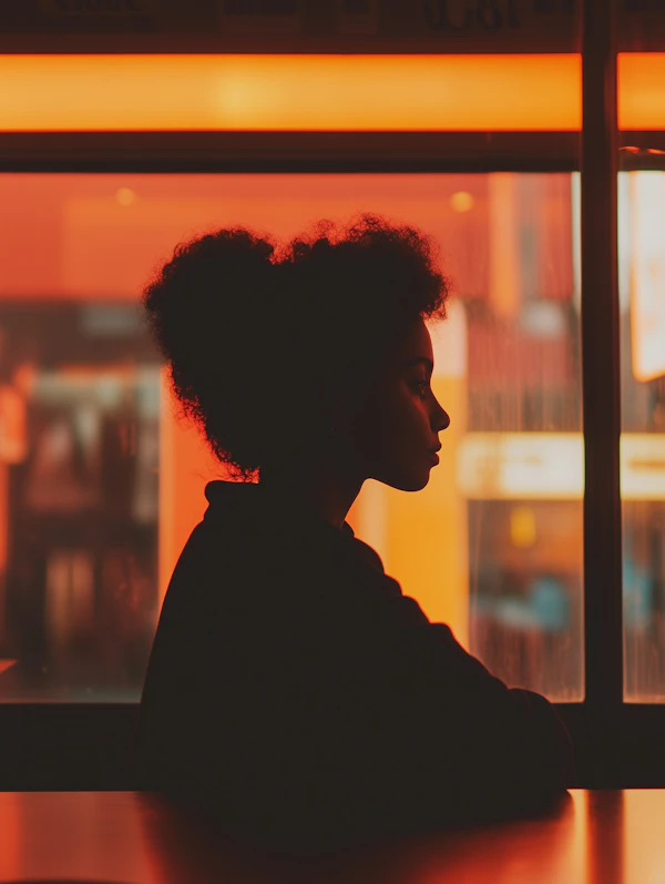 Contemplative Woman Silhouette