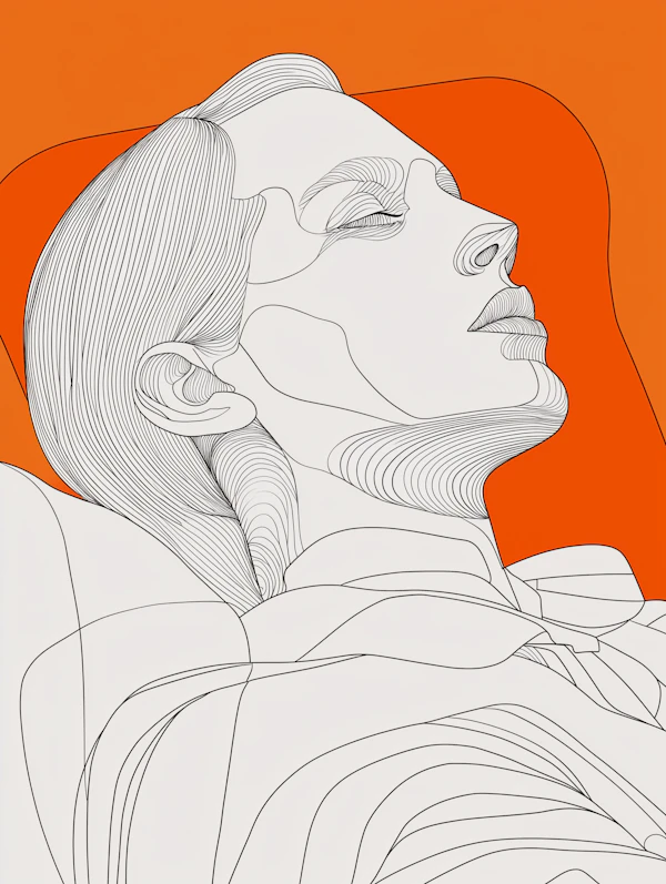 Stylized Line Drawing of a Human Face