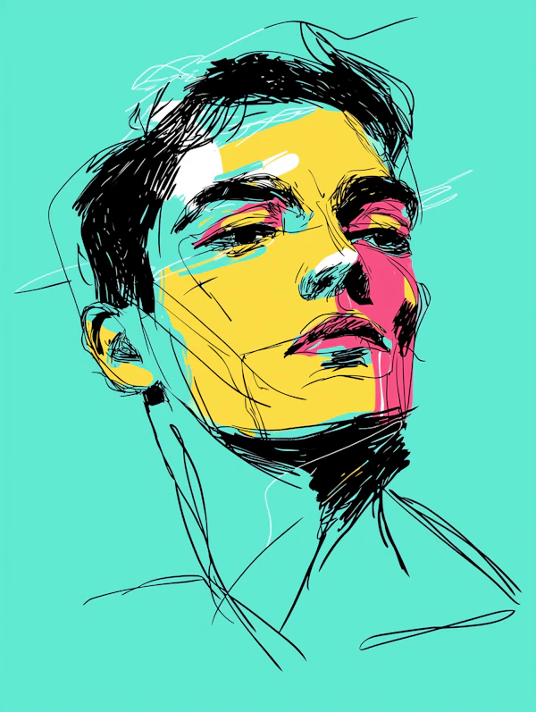 Vibrant Human Face Illustration