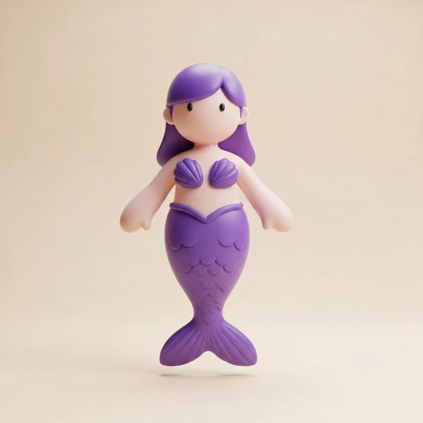 Purple Mermaid Illustration