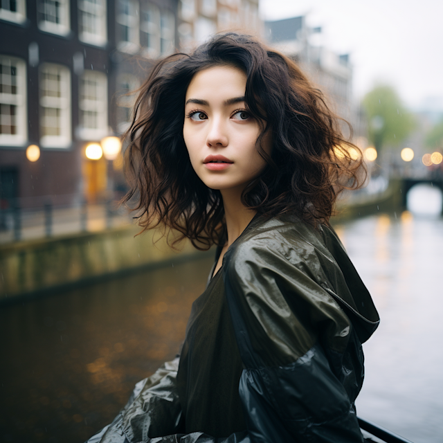 Contemplative Daydreamer by the Canal