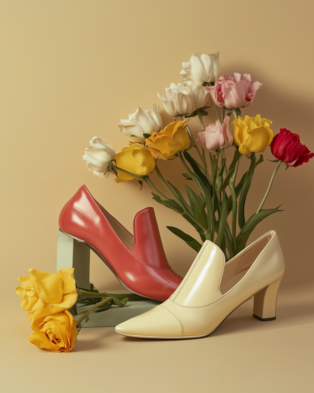 Elegant Shoes and Flowers