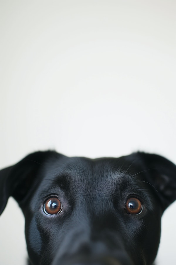 Portrait of a Glossy Black Dog