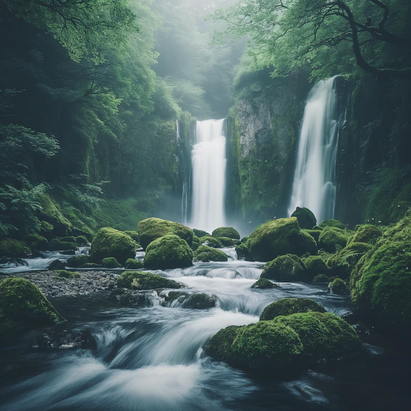 Serene Waterfall Landscape