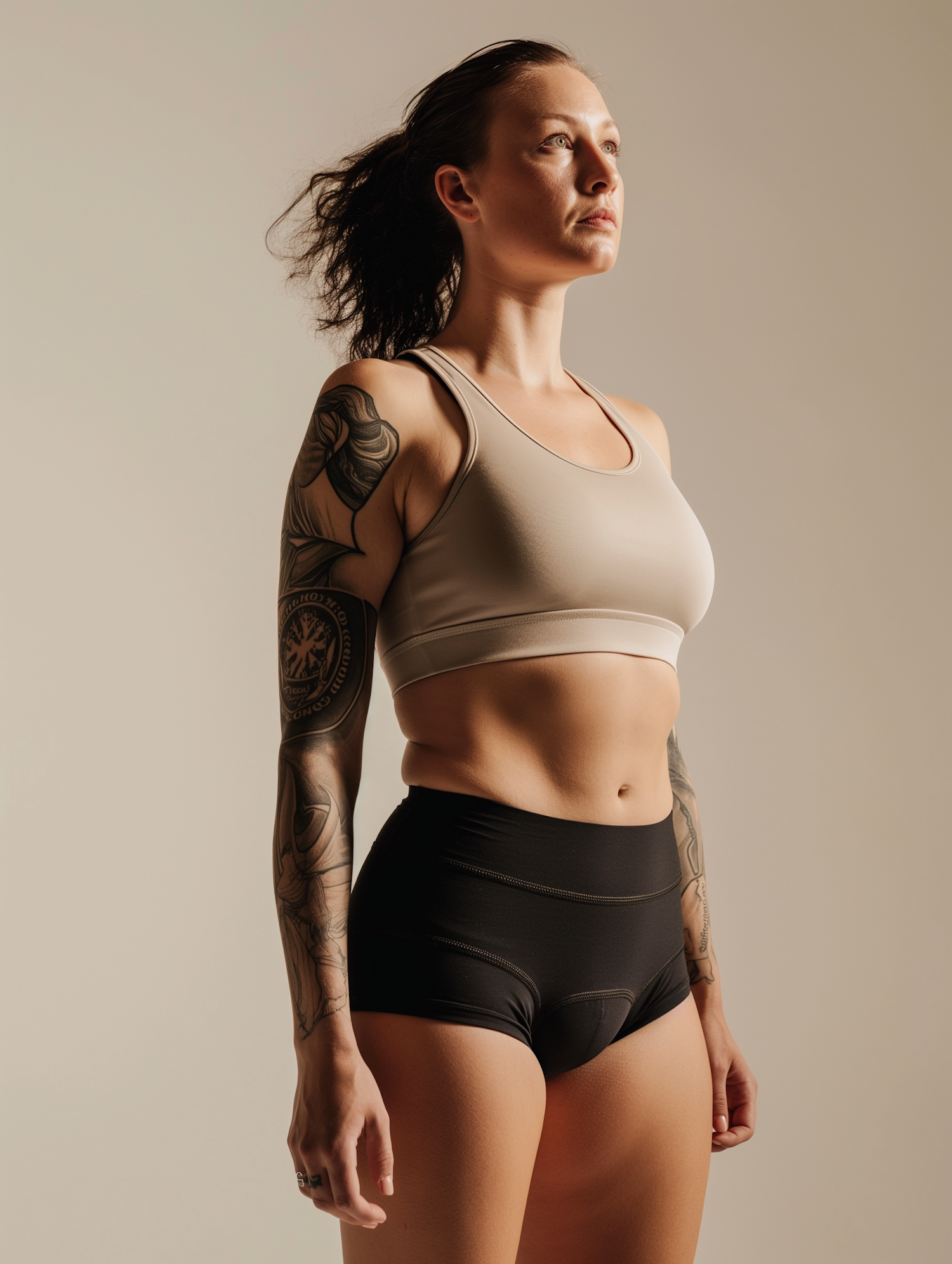 Portrait of a Tattooed Athletic Woman