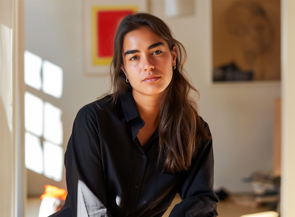 Confident Young Woman in Modern Interior