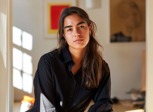 Confident Young Woman in Modern Interior