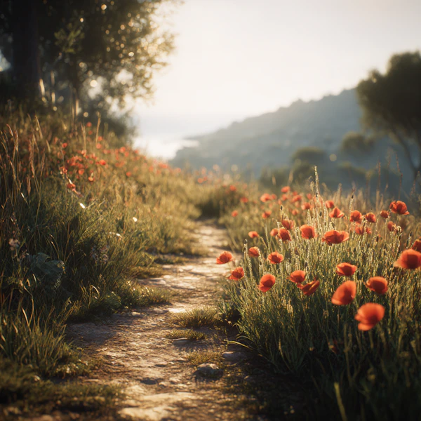 Countryside Poppy Path