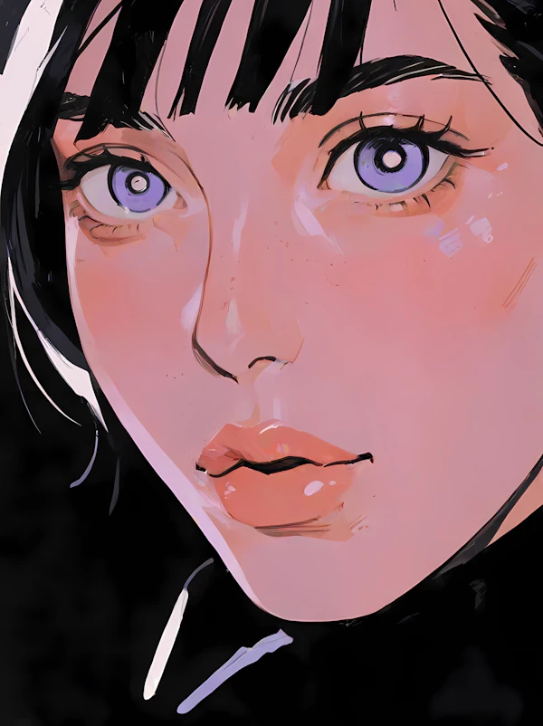 Close-up Illustration of Human Face