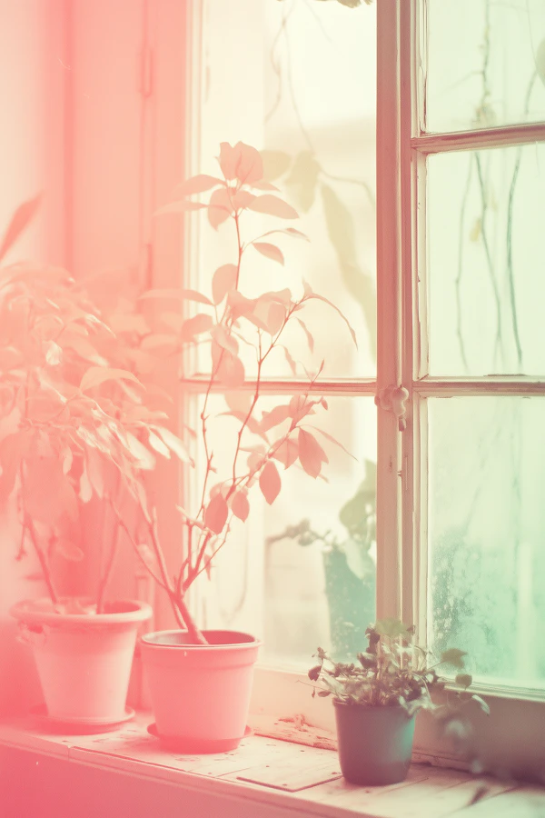 Serene Indoor Scene with Potted Plants