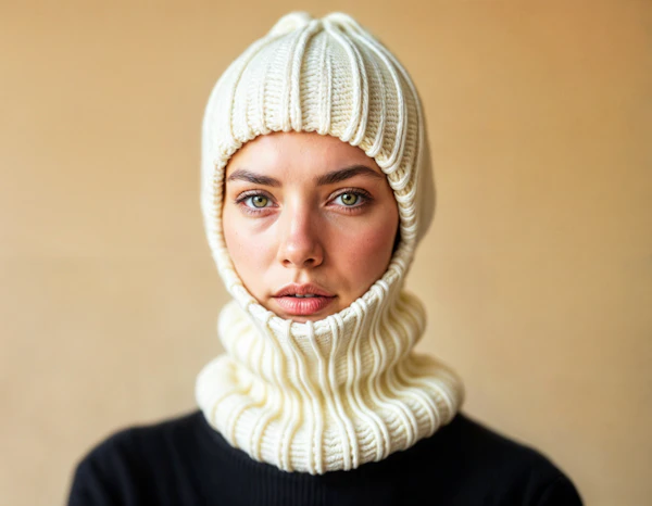 Person in Cream Balaclava