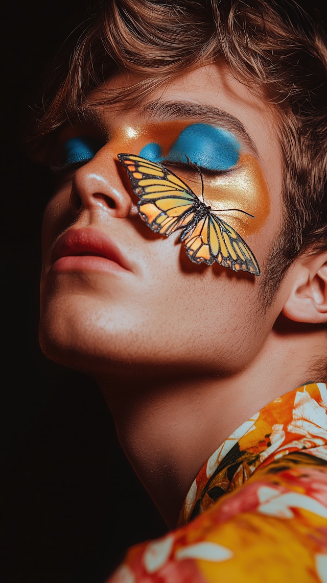 Striking Makeup with Butterfly