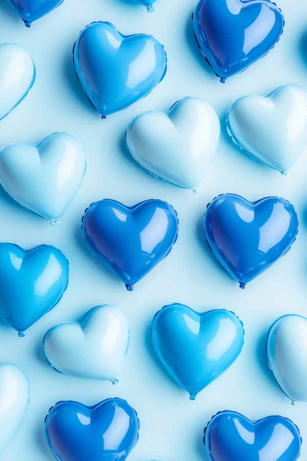 Blue Heart Balloons