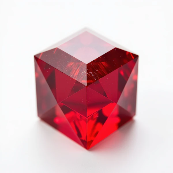 Red Geometric Crystal