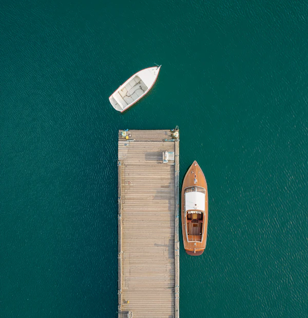 Dock with Boats Aerial View
