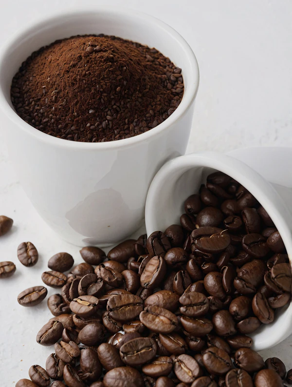 Coffee Cups and Beans