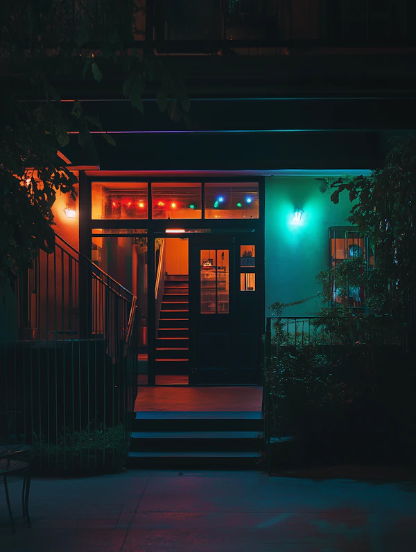 Colorful Night Entrance