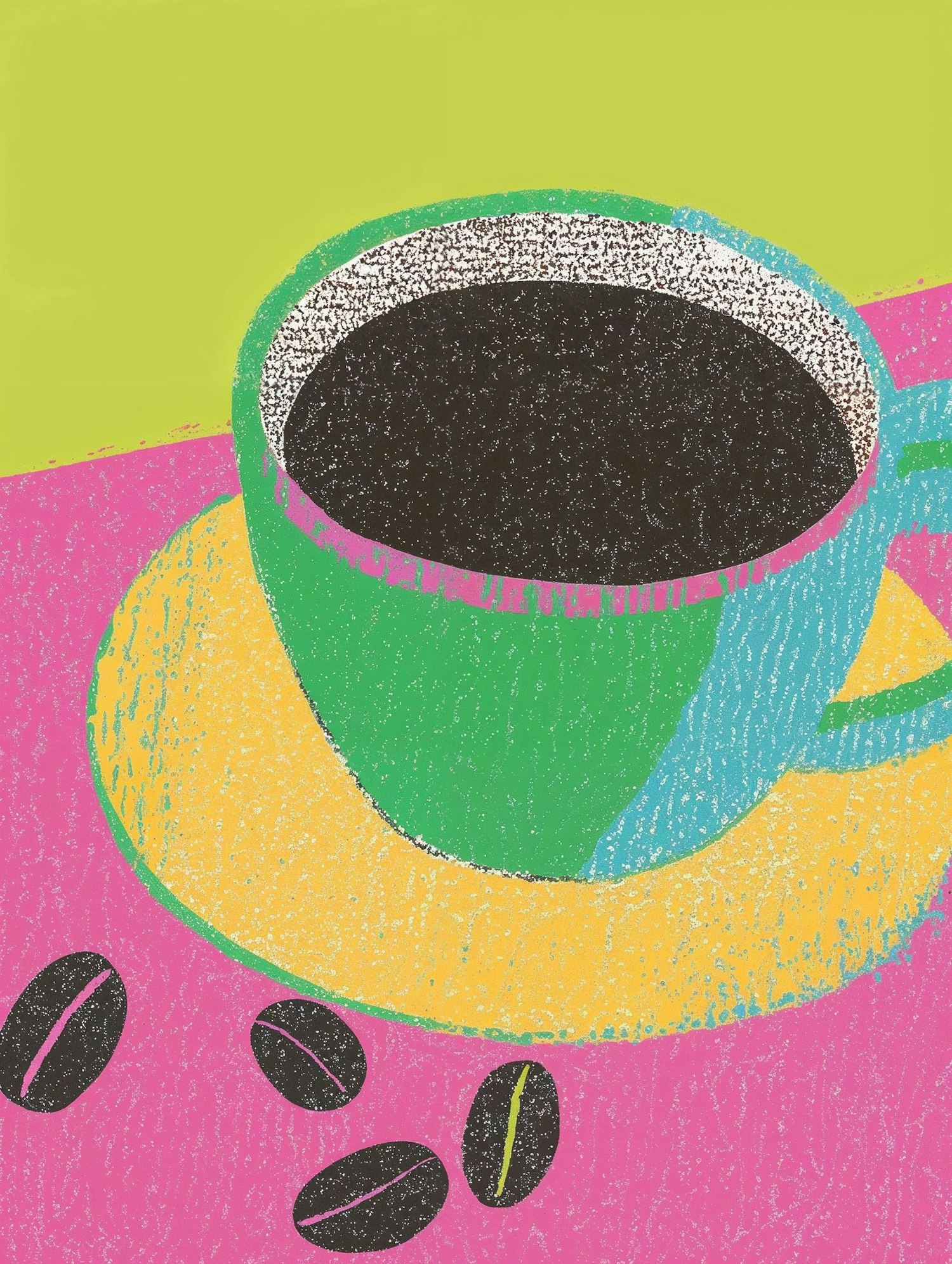 Vivid Coffee Cup Illustration