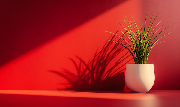 Vibrant Plant and Shadow