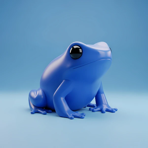 Stylized Blue Frog