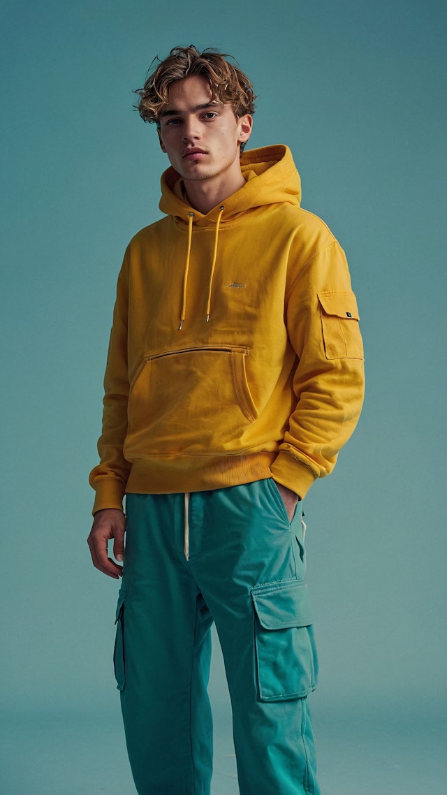 Young Man in Yellow Hoodie