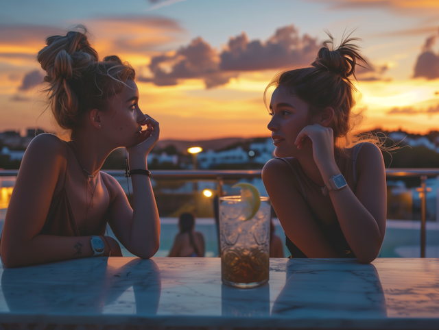 Serene Sunset Conversation