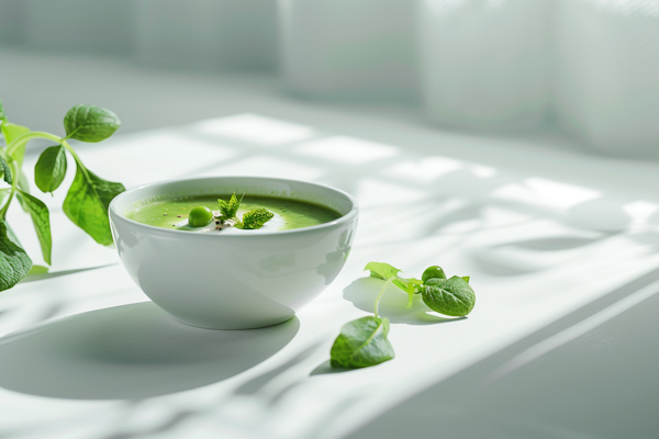 Fresh Green Pea Soup with Mint