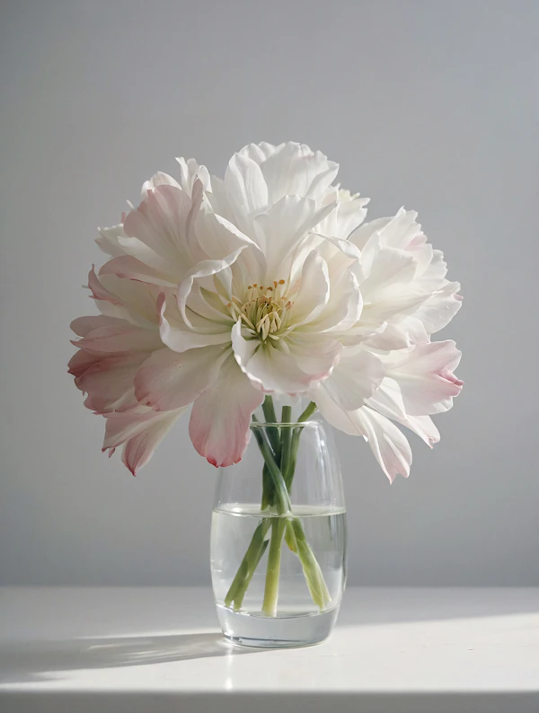 Elegant White and Pink Tipped Floral Arrangement