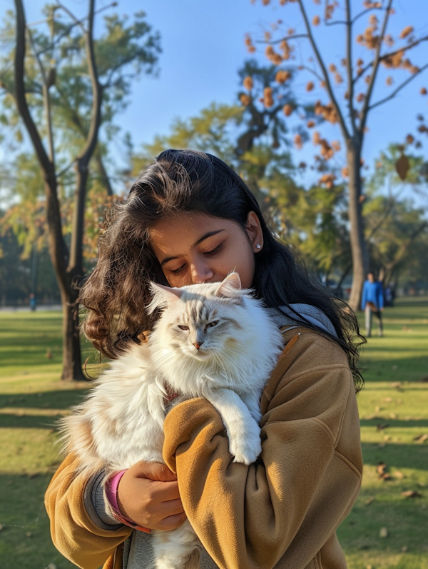 Serene Moment with Cat
