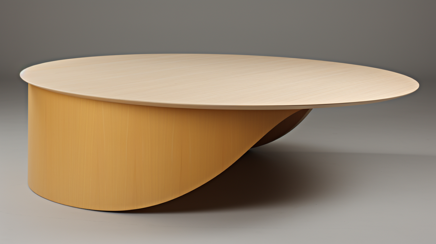 Elevate Fluted Oval Coffee Table in Light Wood and Mustard