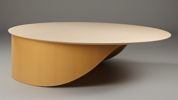 Elevate Fluted Oval Coffee Table in Light Wood and Mustard
