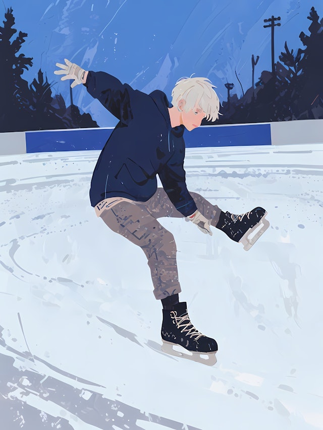 Ice Skating Illustration