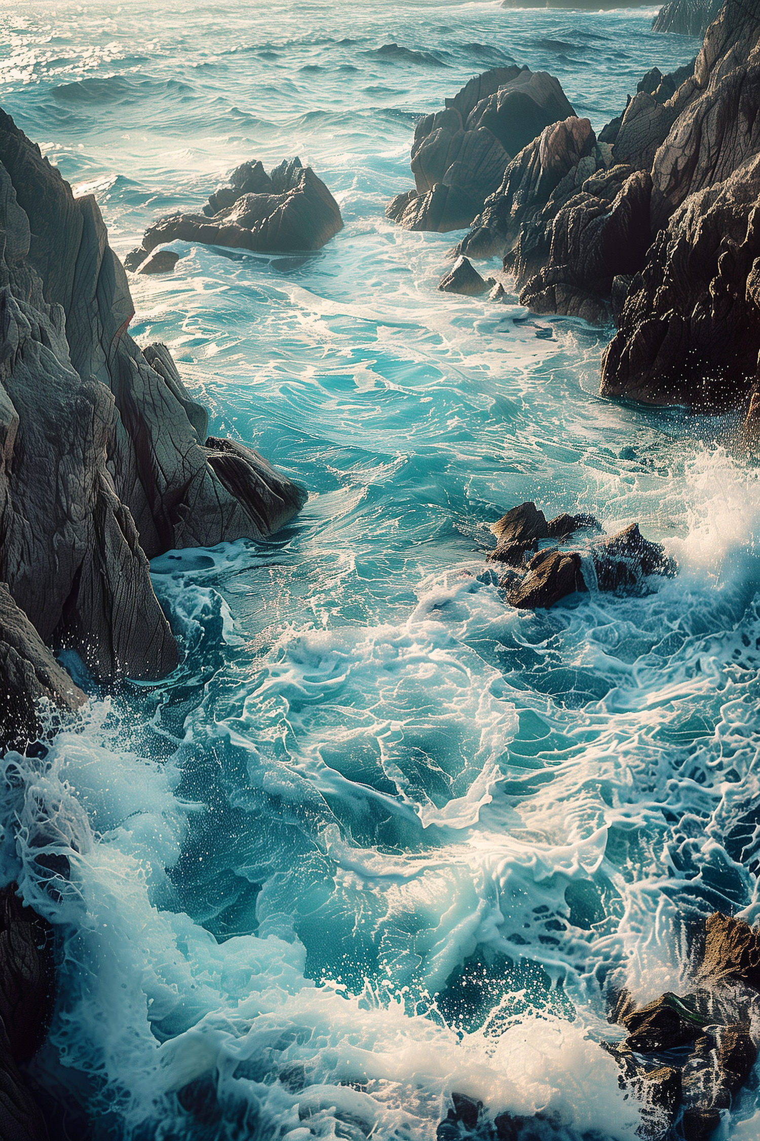 Turbulent Turquoise Seascape