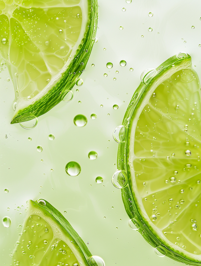 Vivid Lime Slices in Water