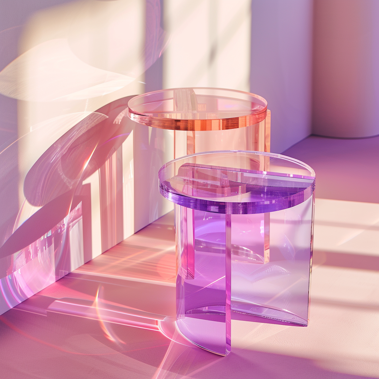 Translucent Cylinders with Colorful Light Reflections