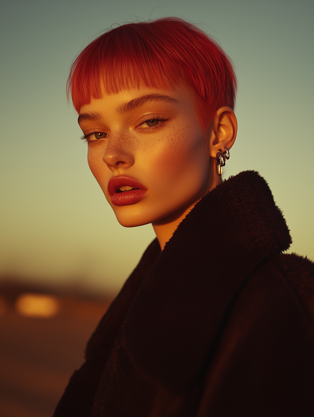 Vibrant Red Hair Portrait