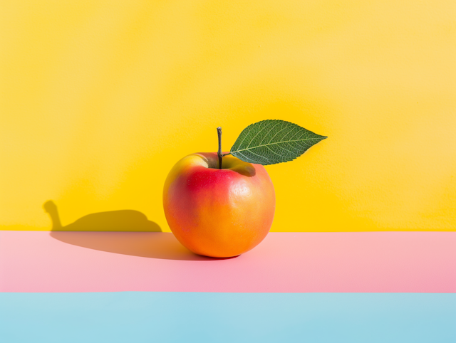 Color-Blocked Composition with Apple