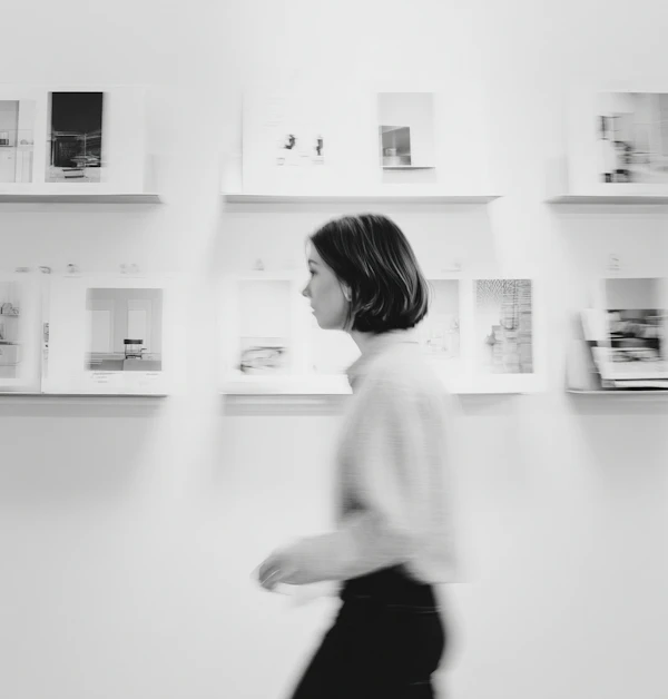 Gallery Visitor in Motion