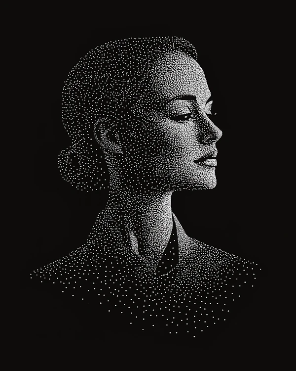 Dot Art Woman Profile