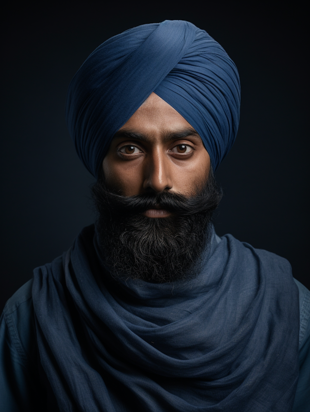 Blue Turban Portrait