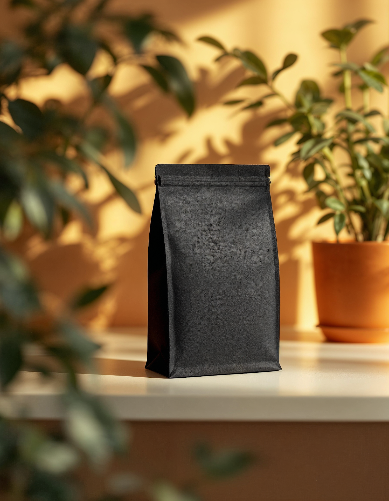 Matte Black Bag on Light Surface