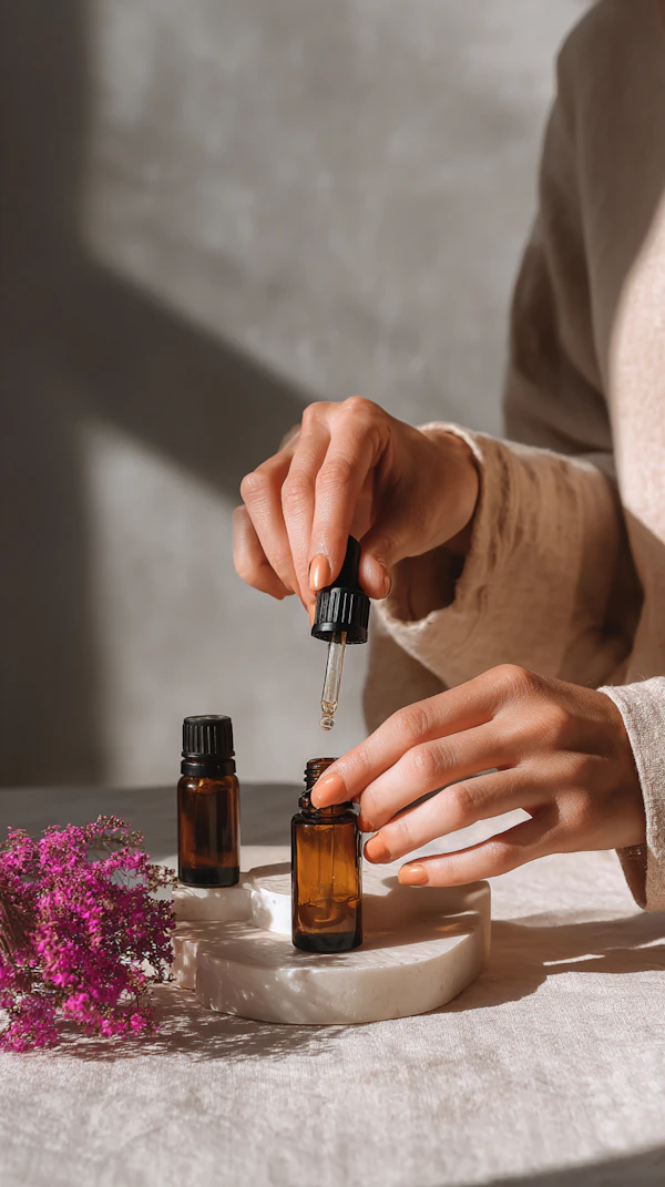 Serene Hands and Bottles