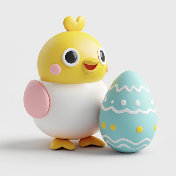 Cute Chick and Easter Egg